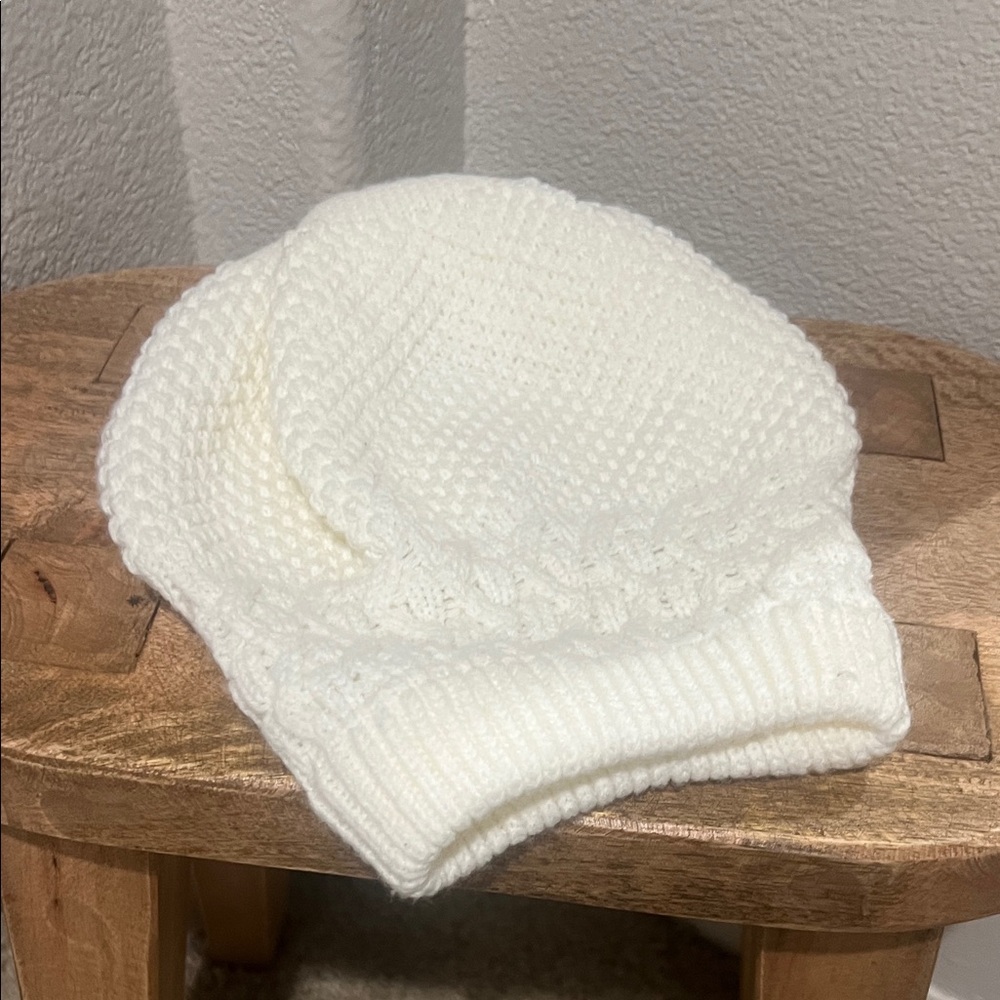 Cozy White Knit Beanie